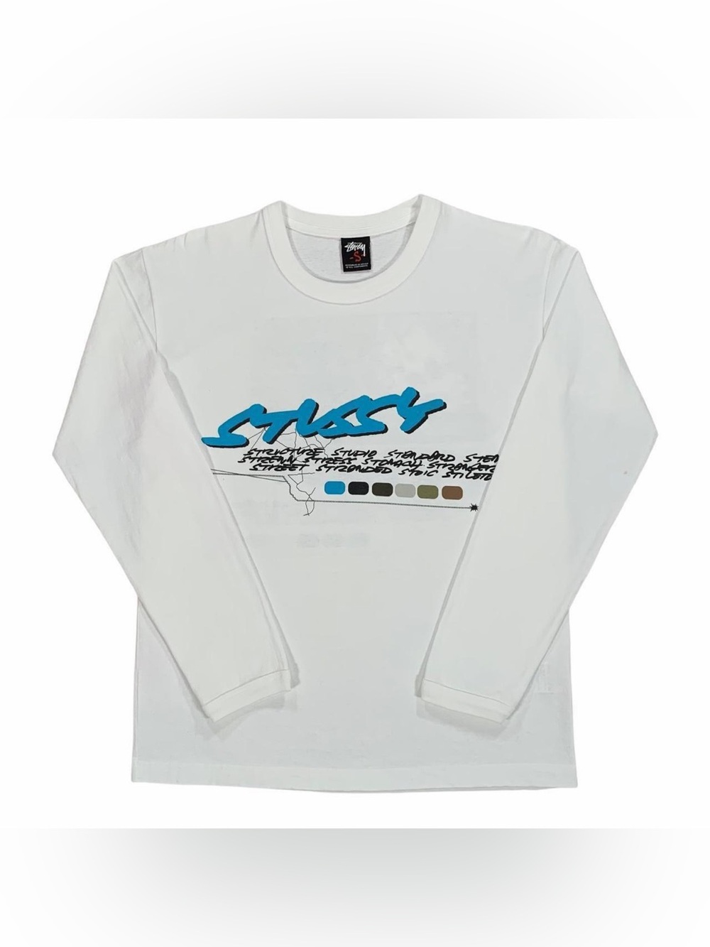 Vintage Stussy x Futura Geographical Concept Long Sleeve 2008 T Shirt Size Small